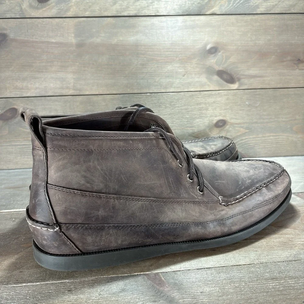 ll bean jackman mens size 14 shoes brown leather comfort chukka signature boots